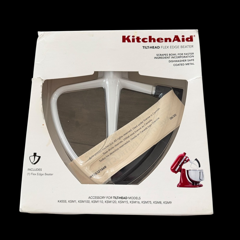 KitchenAid Tilt-Head Flex Edge Beater White Coated Metal W11461939 KSM150 K45SS